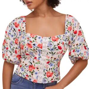 ASTR the Label Floral Print Square Neck Top